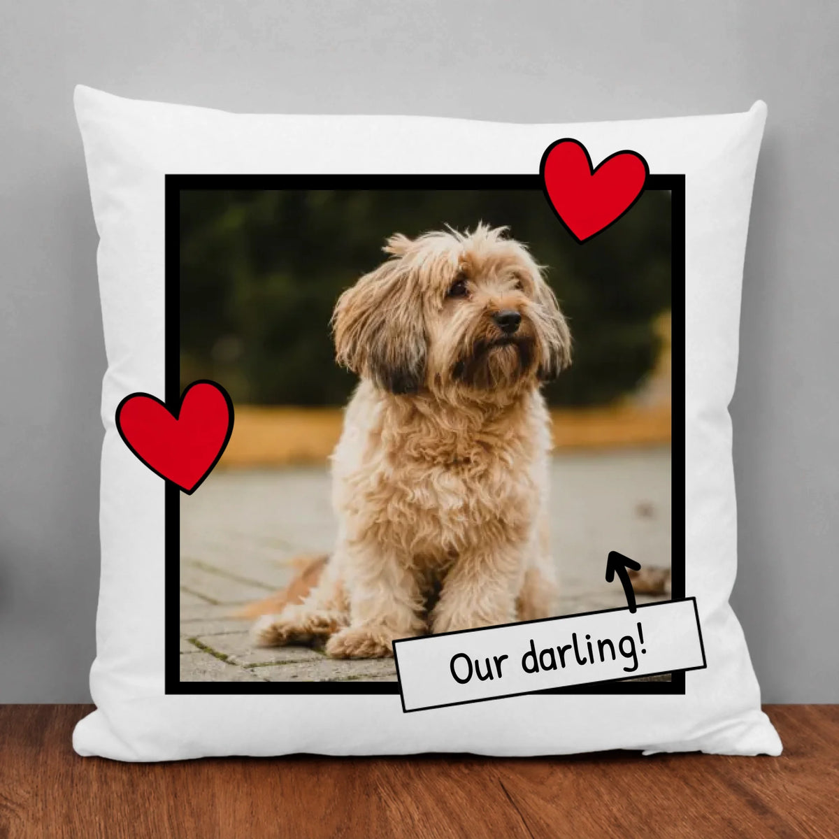 Custom Pillow - Photo Pillow with Hearts